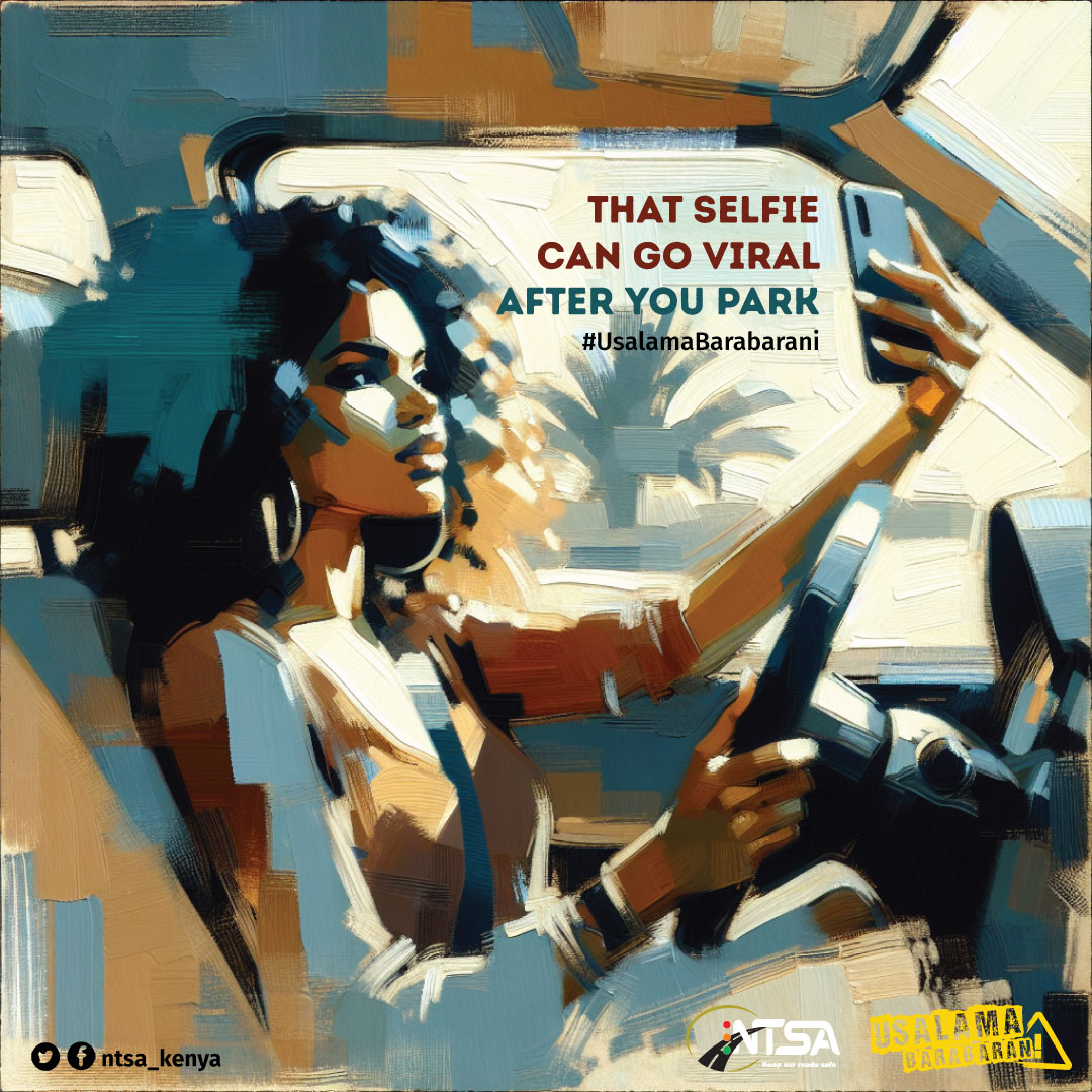 🚗 Eyes on the road, hands on the wheel.
 Focus on driving. You can apply for your reflective plate after you park. When you drive, just drive. #UsalamaBarabarani #NTSA