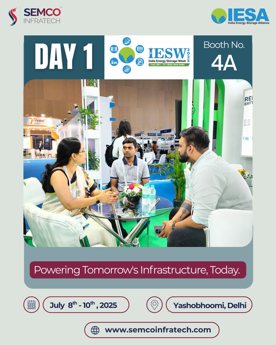 Day -1 at  <a href="/IndiaESA/">IESA</a> 2025 was filled with energy and excitement! Team Semco successfully set up our showcase of advanced battery #assemblyline solutions and #energystorage innovations at Stall No. 4A, Yashobhoomi, IICC, Dwarka.