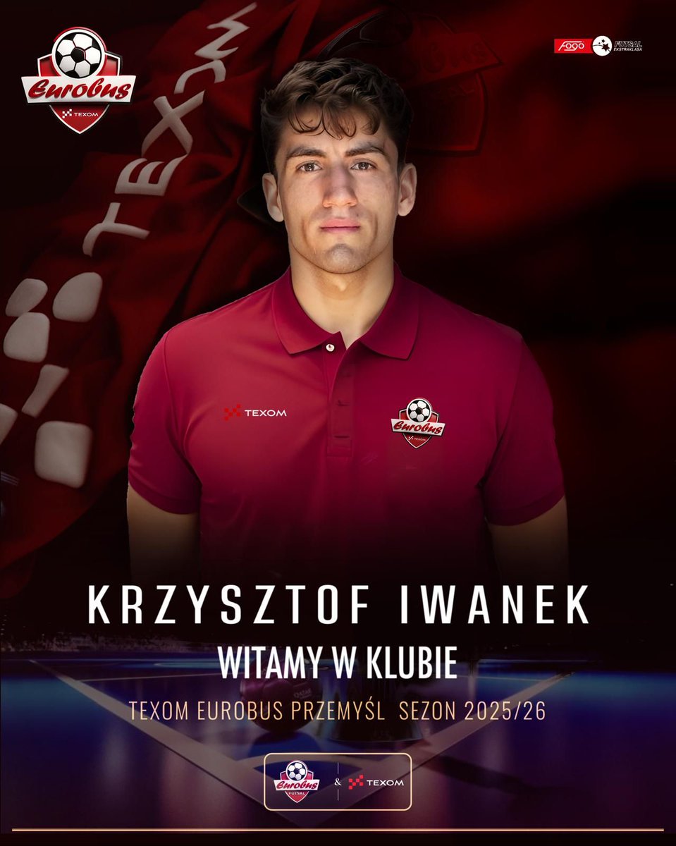Reprezentant Polski 📷

Mistrz Polski z Rekord Bielsko-Biała 📷
Zdobywca Pucharu Polski📷
Uczestnik Elite Round UEFA Champions League 📷

Na zasadzie rocznego wypożyczenia, Krzysztof Iwanek bramkarzem Texom Eurobus Przemyśl