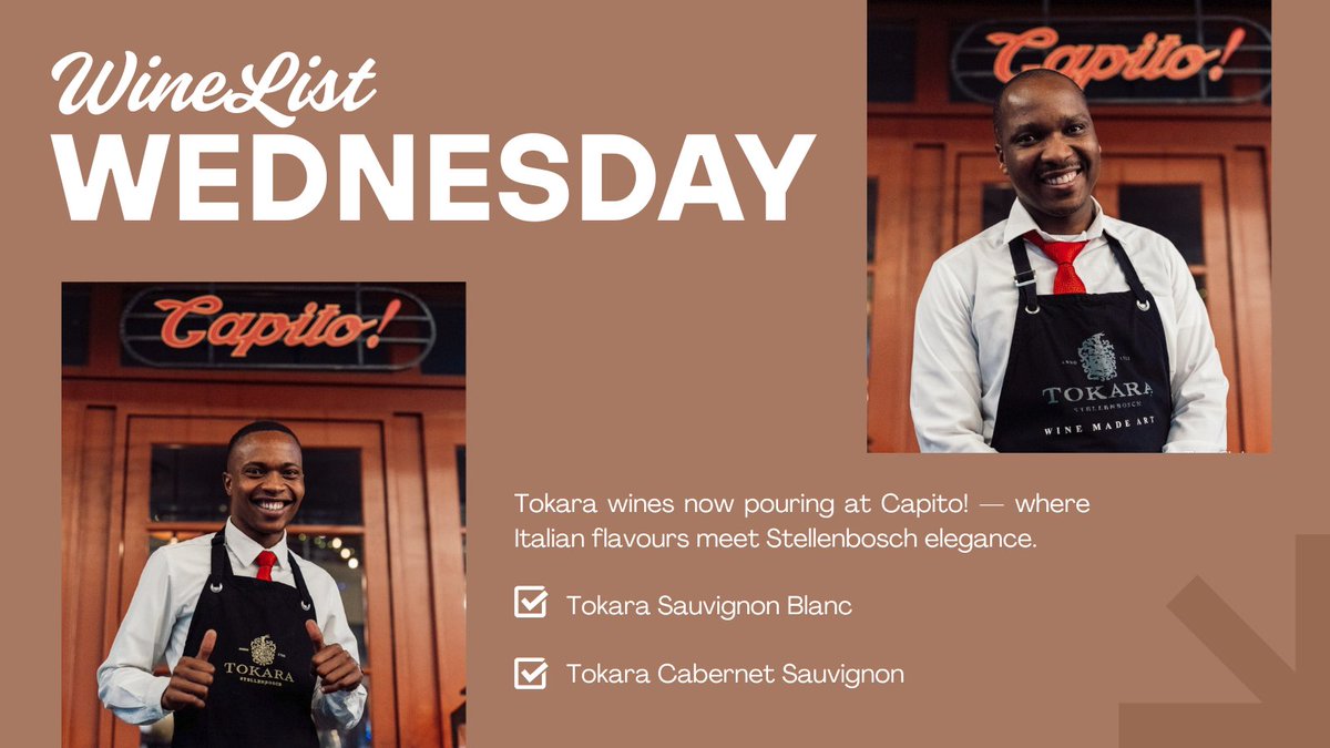 #WineListWesdnesday
Tokara Sauvignon Blanc and Cabernet Sauvignon are the perfect partners to the Italian-inspired menu at Capito! — a taste of Stellenbosch in the heart of Hazelwood. capito.co.za
#TokaraWine #CapitoPretoria