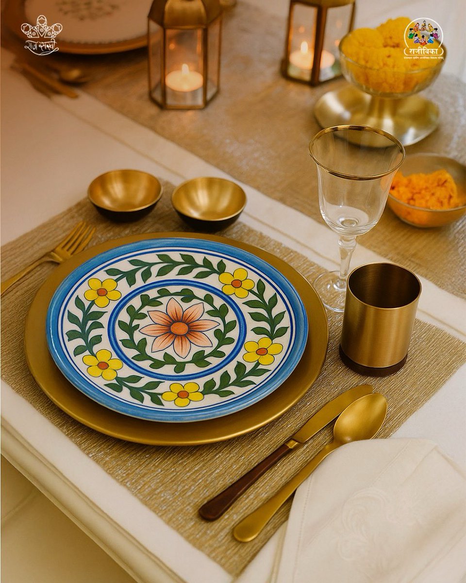 Bring Rajasthan’s charm to your table.

Hand-painted by our self-help group women, this blue pottery plate turns every meal into a celebration of heritage and hope.

#Rajeevika #BluePottery #Handcrafted #Rajasthan #WomenArtisans
