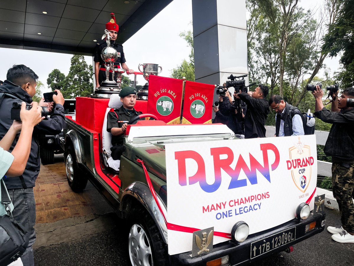 Conrad K Sangma (@sangmaconrad) on Twitter photo Honoured to unveil the #DurandCup Trophies and flag off the Trophy Convoy for the 134th edition of this historic tournament.
My heartfelt congratulations to <a href="/adgpi/">ADG PI - INDIAN ARMY</a> for their unwavering commitment to organising the Durand Cup year after year, preserving the legacy of one of Honoured to unveil the #DurandCup Trophies and flag off the Trophy Convoy for the 134th edition of this historic tournament.
My heartfelt congratulations to <a href="/adgpi/">ADG PI - INDIAN ARMY</a> for their unwavering commitment to organising the Durand Cup year after year, preserving the legacy of one of