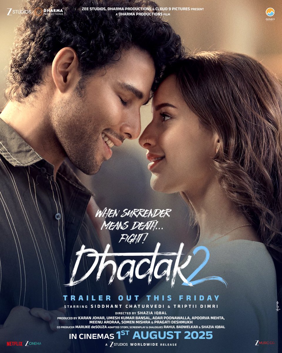 Komal Nahta (@komalnahta) on Twitter photo Do dil. Ek Dhadak.
#Dhadak2 trailer out this Friday.
Releasing in cinemas on 1st August.
@siddhantchaturvedi <a href="/tripti_dimri/">Triptii Dimri</a> @karanjohar <a href="/shaz/">Shaz Sedighzadeh</a>.3.0 #UmeshKrBansal @zeestudiosofficial @dharmamovies @cloud9pictures
<a href="/SiddyChats/">Siddhant Chaturvedi</a> <a href="/tripti_dimri23/">Triptii Dimri</a> #KaranJohar #UmeshKrBansal Do dil. Ek Dhadak.
#Dhadak2 trailer out this Friday.
Releasing in cinemas on 1st August.
@siddhantchaturvedi <a href="/tripti_dimri/">Triptii Dimri</a> @karanjohar <a href="/shaz/">Shaz Sedighzadeh</a>.3.0 #UmeshKrBansal @zeestudiosofficial @dharmamovies @cloud9pictures
<a href="/SiddyChats/">Siddhant Chaturvedi</a> <a href="/tripti_dimri23/">Triptii Dimri</a> #KaranJohar #UmeshKrBansal