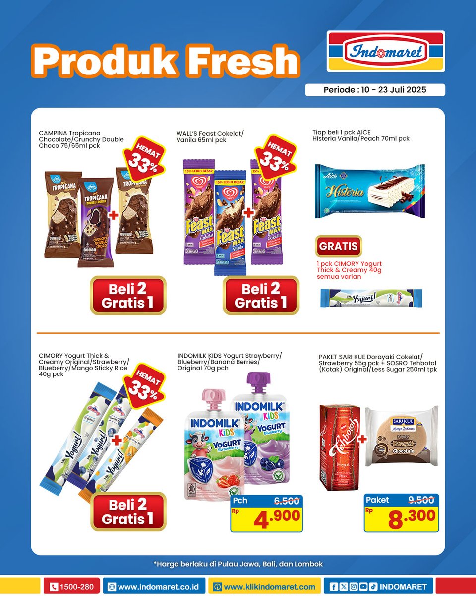 Jangan lupa, Katalog Super Hemat mingguan edisi 10 - 23 Juli 2025 juga ada Produk Fresh yang hemat di Indomaret!
Info selengkapnya di indomaret.co.id/super-hemat/
.
#SuperHemat #Indomaret #PromosiIndomaret