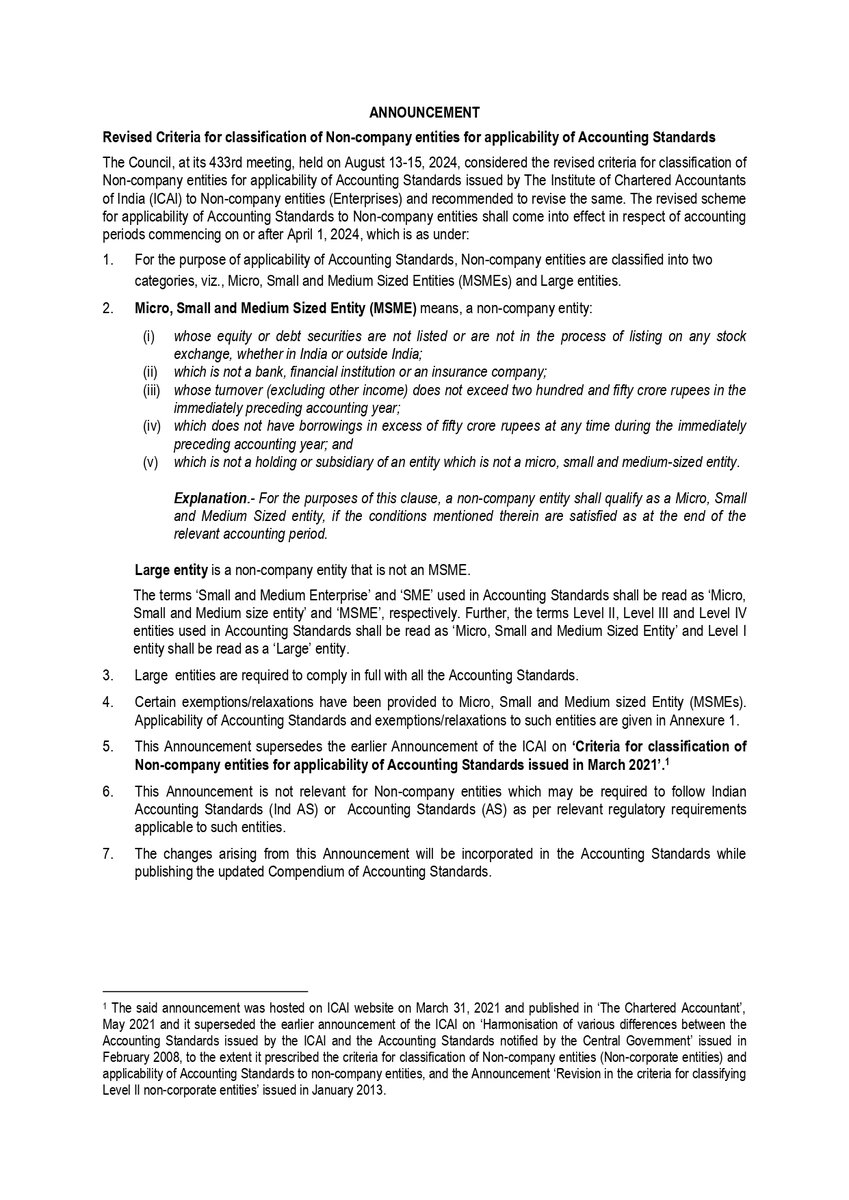 CAclubindia's tweet image. Revised Criteria for classification of Non-company entities for applicability of Accounting Standards #ICAI