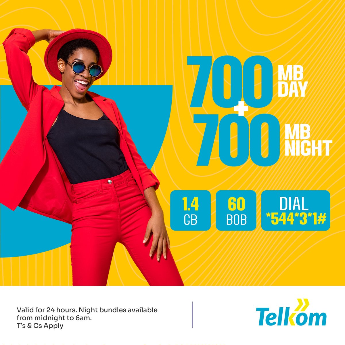 Start the day right with double the data, double the joy! Enjoy 700MB day + 700MB night, plus FREE WhatsApp and 60 minutes for only 60 bob. Never miss a meme or a fire group chat! Just dial *544*3*1# and connect effortlessly anytime, anywhere!