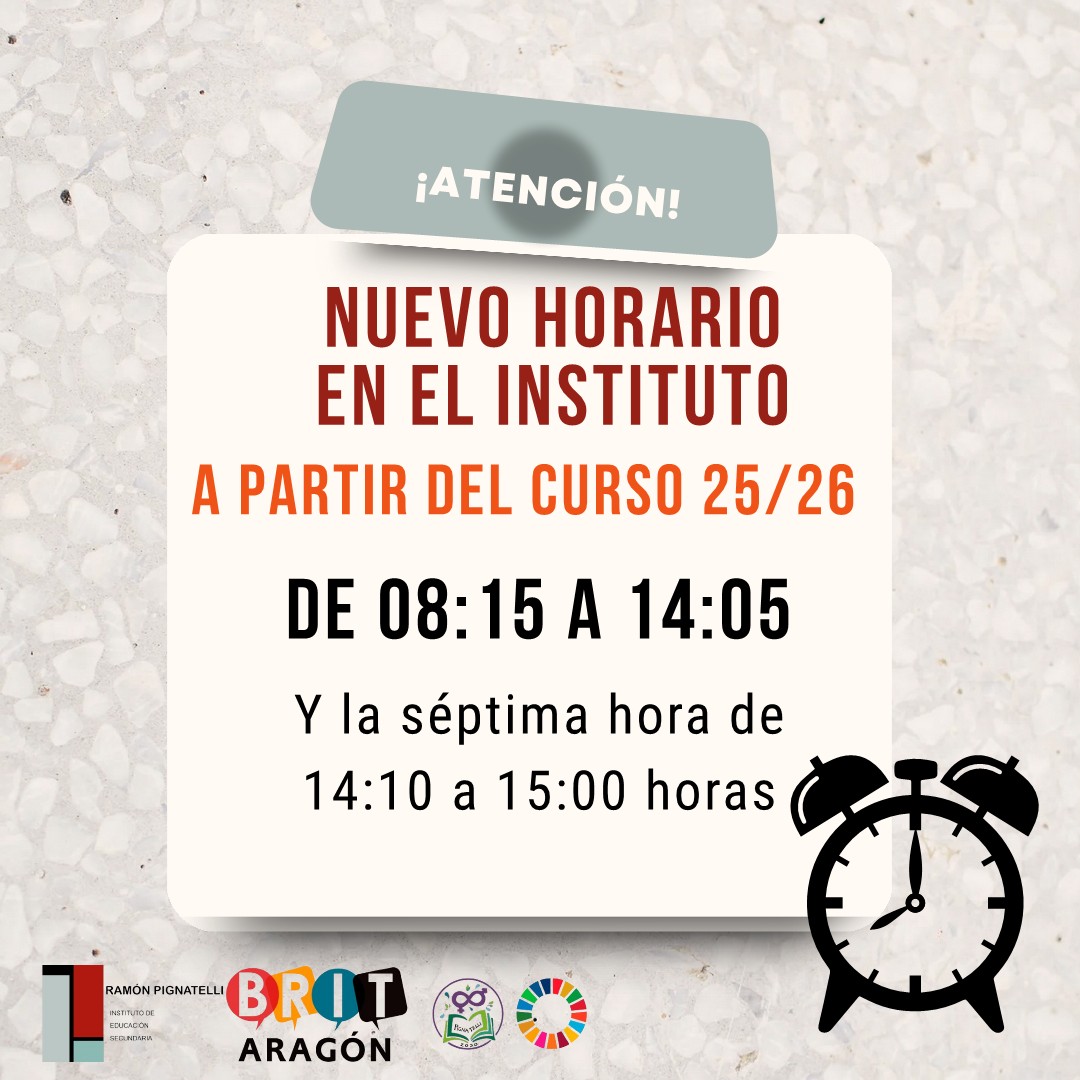 ⚠️ ¡NUEVO HORARIO EN EL INSTITUTO!

#IESPignatelli