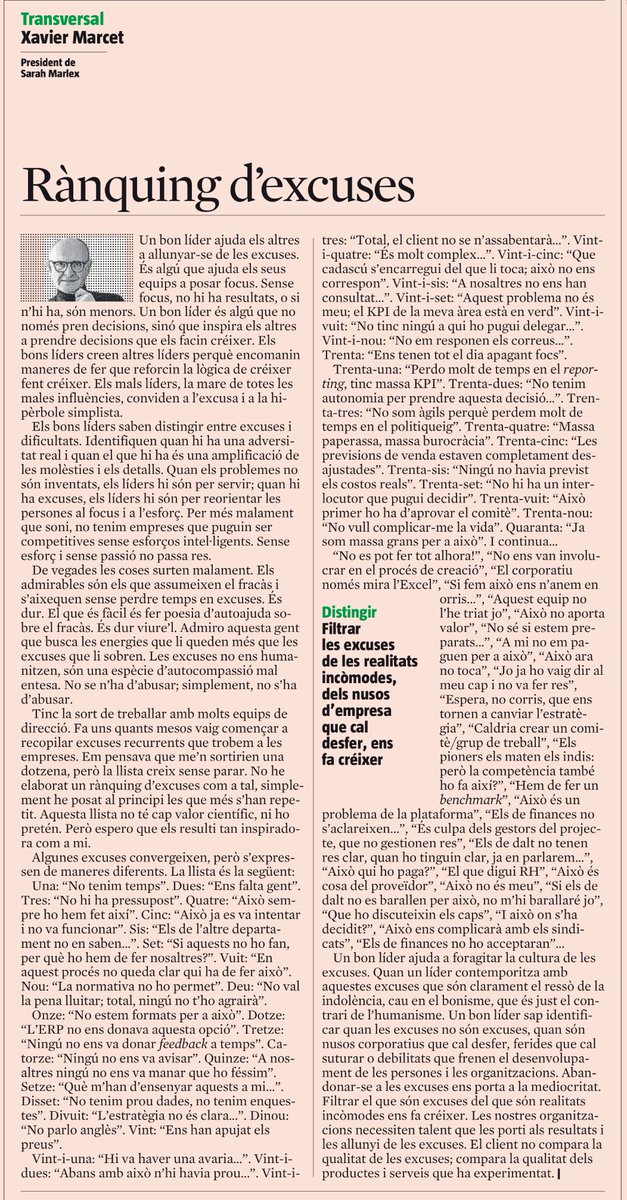 L’educació necessita líders que inspirin, no que s’excusin. L’exemple arrossega més que mil discursos.
Et recomano aquest article del <a href="/XavierMarcet/">Xavier Marcet</a>
#LideratgeEducatiu #lideratgehumanista