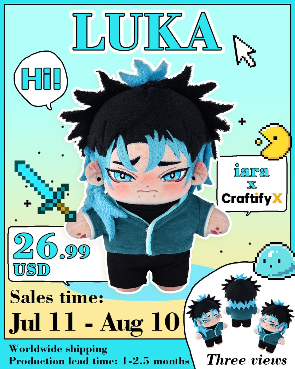 🌟 LUKA is coming soon! 🌟
Preorders for the Luka plush are OPEN from July 11 – August 10! 
💙 Designed by <a href="/iara_png/">iara.png / BKDK plushie on sale!</a> , brought to life by CraftifyX.

Milestone rewards are waiting to be unlocked—don’t miss out!

Pre-Order: [craftifyx.com/products/luka]

#CraftifyX #LukaPlush #Plushie