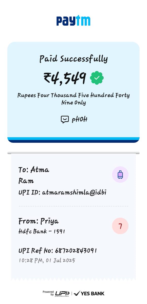 Sunilks1010's tweet photo. @Owner1win Fraud 1win,
I have deposited 4549 INR into my Gaming ID from paytm on 1st July 2025 10:28 P.M. my money has been debited from my account but still not recieved into gaming account and also not returned into my bank account.
So I complaint on 1win support but they are useless. https://t.co/j2w9HsWEz3