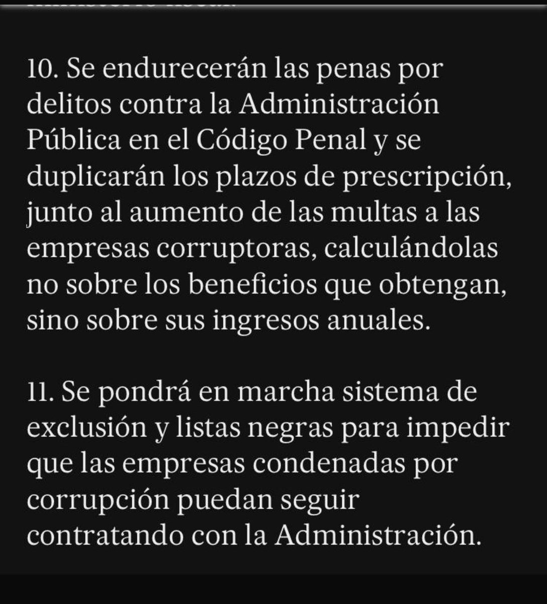 Charo Chavez (@charochavez1) on Twitter photo En concreto estas dos medidas del Plan Anticorrupción que ha anunciado <a href="/sanchezcastejon/">Pedro Sánchez</a> son muy acertadas. Nadie en la corrupción puede quedar impune. En concreto estas dos medidas del Plan Anticorrupción que ha anunciado <a href="/sanchezcastejon/">Pedro Sánchez</a> son muy acertadas. Nadie en la corrupción puede quedar impune.