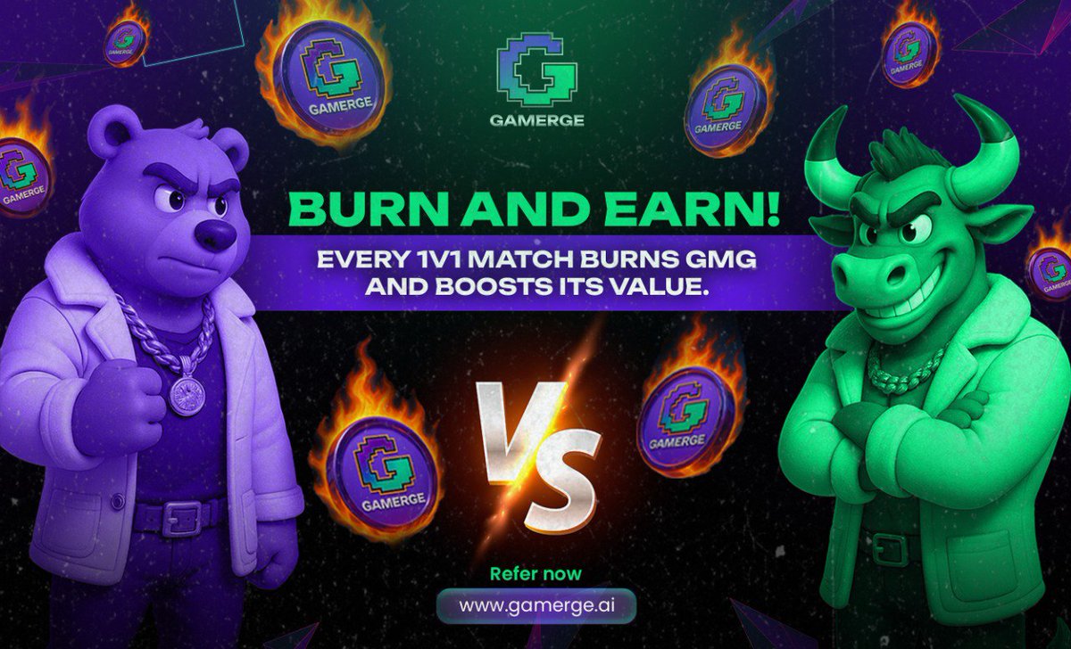 📷 Burn and Earn with every 1v1 match!

Play, burn GMG, and boost its value.

Visit📷 gamerge.ai 

#gamerge #gmgtoken #cryptotoken #gamefi #playtoearn #cryptogaming #burnandearn #web3gaming