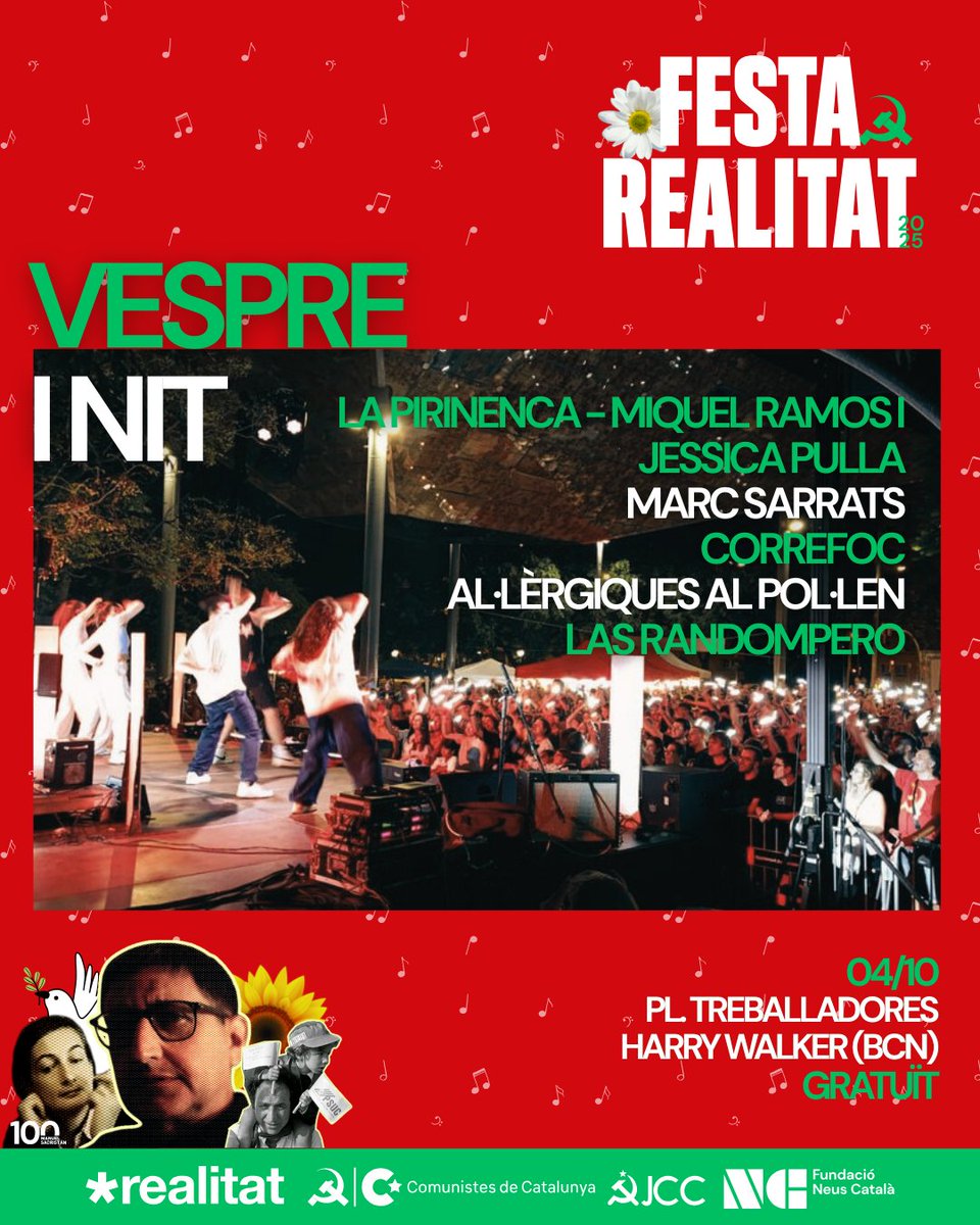 💃 Si l'any passat ja vau vibrar amb la programació de vespre i nit de la Festa Realitat, l'edició del 2025 promet estar a l'altura!

👀 Continuem amb l'aposta per l'espai de monòlegs i gaudirem d'actuacions musicals i un correfoc!

💸 Recordeu que és gratuït!