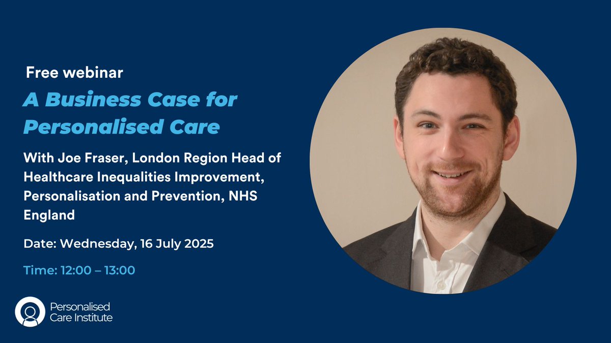 How can we build a business case for personalised care?

Join Joe Fraser from NHSE on 16 July, 12–1pm, for a free webinar on estimating population need, clinical impact and ROI.

Live access only. PCI Plus needed for on-demand.

Register: eventbrite.com/e/pci-a-busine…