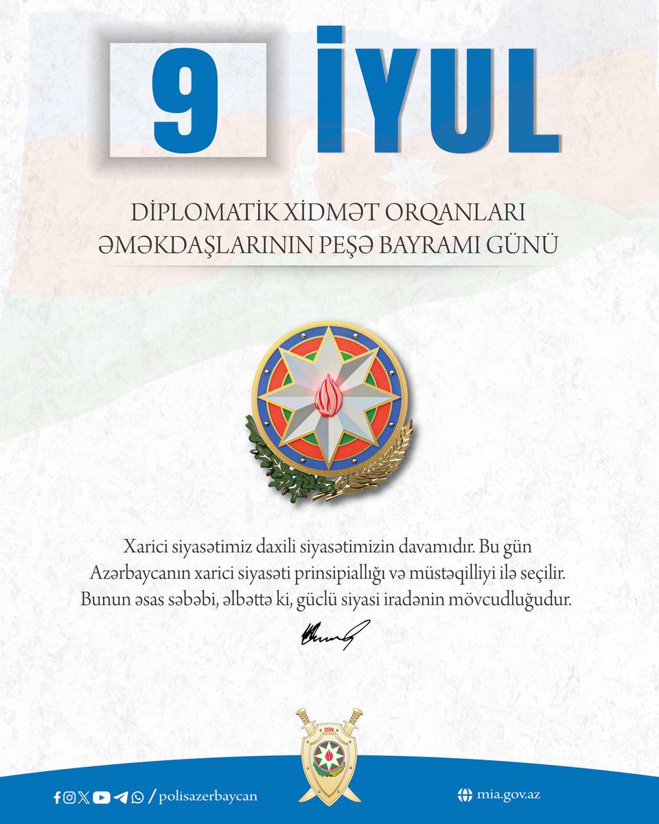 Milli diplomatiyamız 106 illik uğurlu fəaliyyəti ilə tarix yazmaqda davam edir.
Gününüz mübarək!