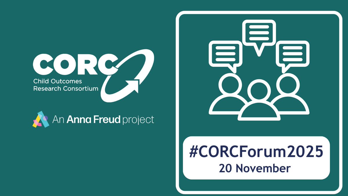 CORCcentral's tweet image. This year's CORC Forum is on Thursday 20 November.
Join mental health professionals, researchers & educators and expand knowledge of #mentalhealth & #wellbeing outcomes working with children & young people. Further details here: 👉 orlo.uk/1YtjO