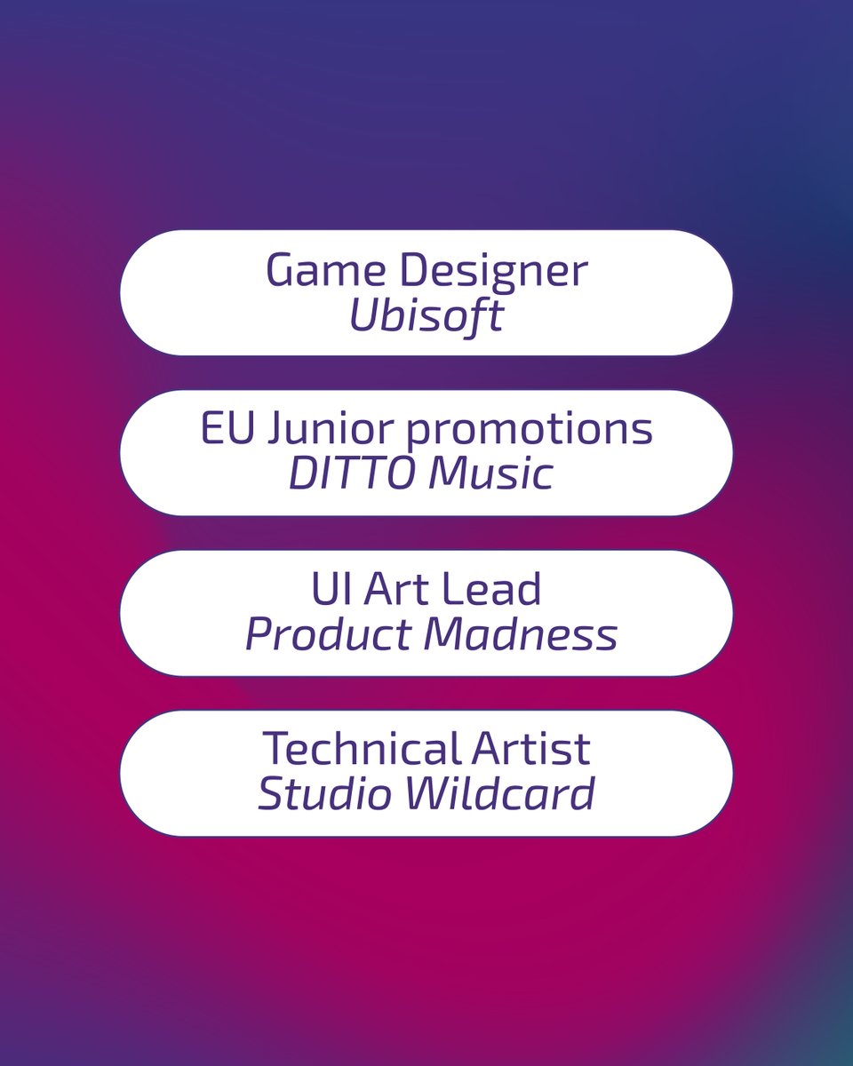 ENTIAlumni's tweet image. 💥 Busques noves oportunitats laborals? 

Descobreix diverses ofertes del sector.  Més INFO al nostre LinkedIn i a la web. 🚀​

#ENTI #ENTIAlumni #OfertesLaborals #Videojocs #Música #Ciberseguretat #ArtDigital