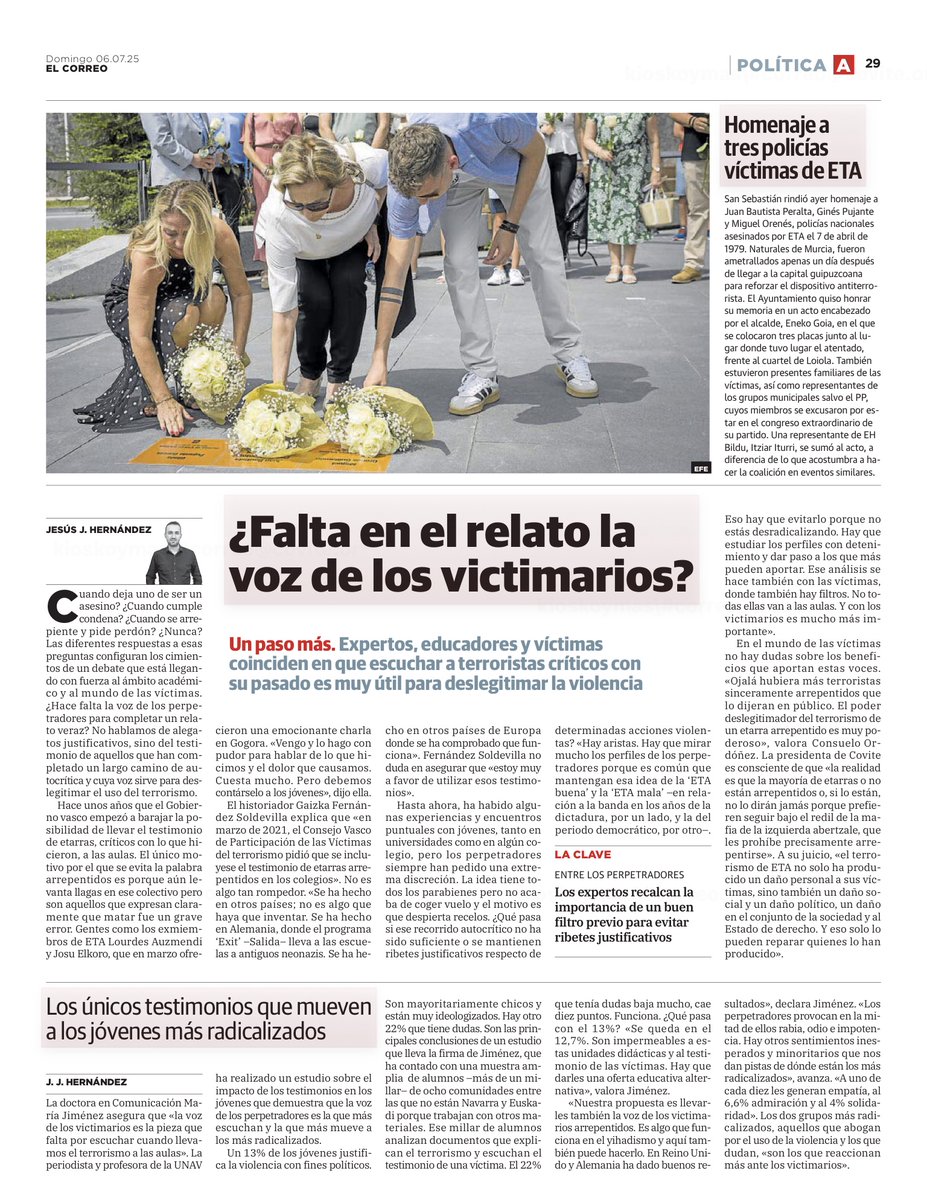 Los terroristas sinceramente arrepentidos tienen la obligación de reparar el daño político que han causado a nuestro Estado de Derecho, así como el daño al conjunto de la sociedad, además del daño personal a sus víctimas directas.

Sus testimonios son muy valiosos para ello.