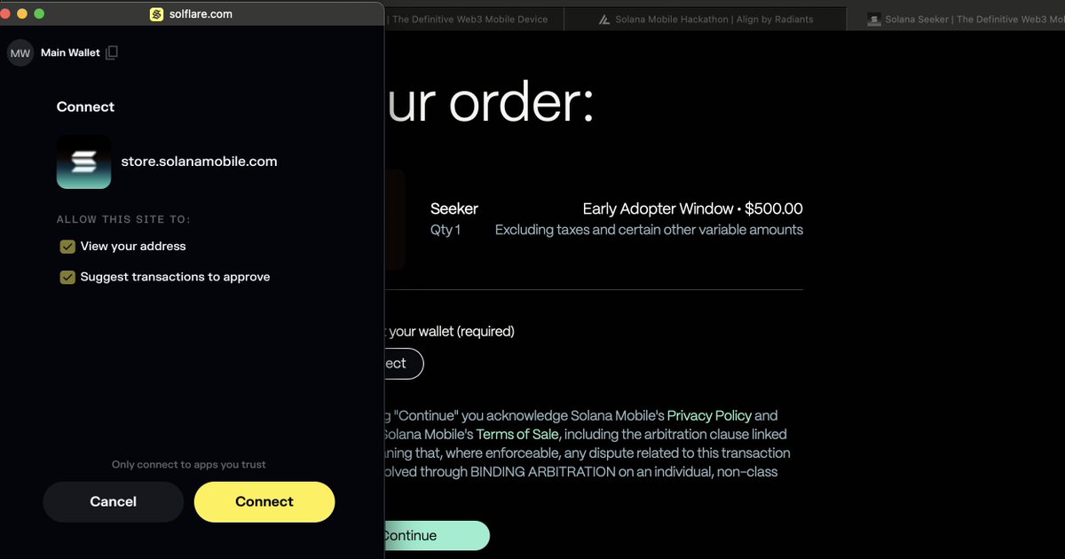 kay_x64's tweet image. you guys really surprised me, tbf. We're tackling the same problem but in different ways — I like that!
now @solflare can be used without needing wallet extension