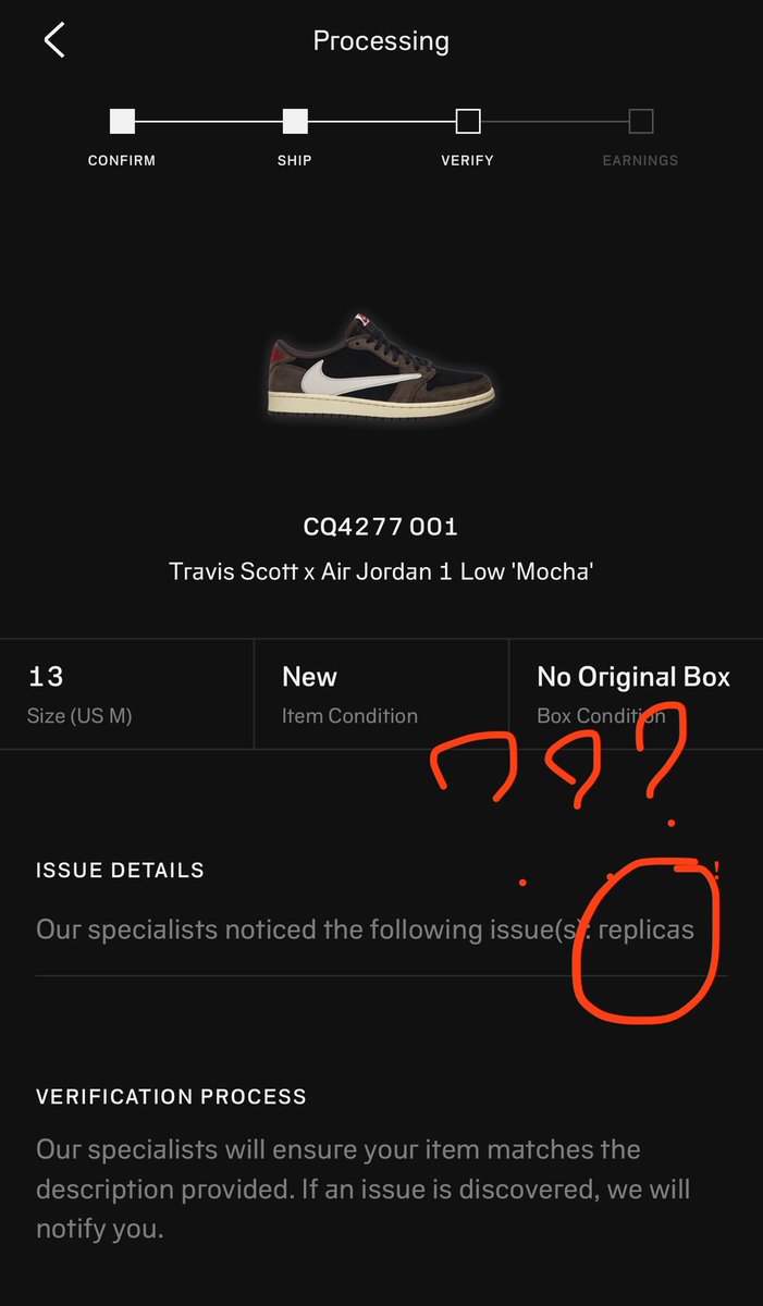 JAY_WYLIN's tweet photo. .@goatapp Can we do better ? Yall need to stop hiring kids who don’t know how to LC any shoes that dropped before 2020.. It’s irritating at this point. How tf my travis scott low mocha from NIKE is fake ????????????????? And now i gotta pay a $38.17 fees to get my shoe back ? https://t.co/KpLrg8onXK