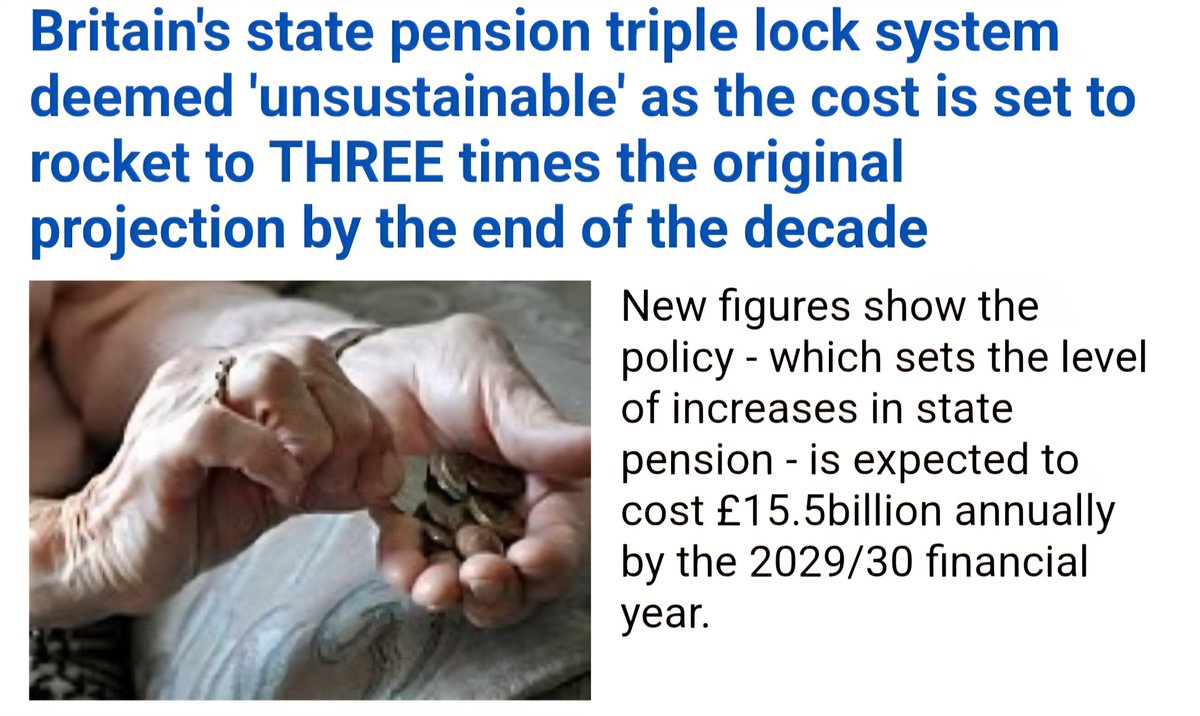 LeftStoke's tweet image. They can't inflate away the debt when one of government's biggest obligations inflates with it. Removing the triple-lock is the last hurdle to Britain's deliberate economic collapse.