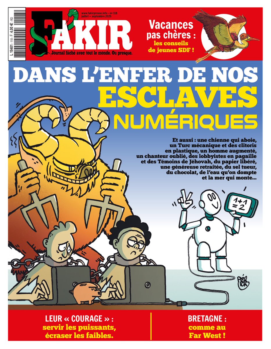JournalFakir's tweet image. NOUVEAU NUMÉRO !
Fakir n° 118 débarque en kiosque 🔥
Découvrez le sommaire 👀
fakirpresse.info/en-kiosque/
Abonnez-vous pour nous soutenir ❤️
fakirpresse.info/abonnements/