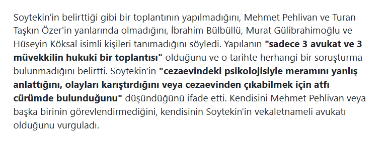 Herifin kendi avukatı "müvekkilimin hapisten çıkabilmek için cürüm atfettiğini düşünüyorum" demiş; savcılık hâlâ kulağının üstüne yatıyor.