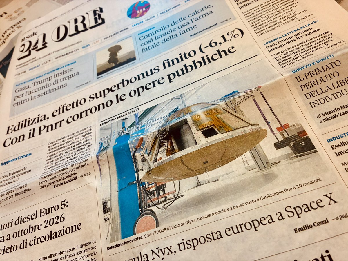 Emilio Cozzi (@emilio_cozzi) on Twitter photo #TheExplorationCompany, startup europea con un portafoglio ordini da 800 milioni e 15 di investimenti in #Italia, promette di costruire una capsula cargo riutilizzabile (e poi per il trasporto #astroanuti)
Per <a href="/sole24ore/">IlSole24ORE</a> ne parlo con la ceo, <a href="/helenehuby/">helenehuby</a>
ilsole24ore.com/art/tec-la-cap… #TheExplorationCompany, startup europea con un portafoglio ordini da 800 milioni e 15 di investimenti in #Italia, promette di costruire una capsula cargo riutilizzabile (e poi per il trasporto #astroanuti)
Per <a href="/sole24ore/">IlSole24ORE</a> ne parlo con la ceo, <a href="/helenehuby/">helenehuby</a>
ilsole24ore.com/art/tec-la-cap…