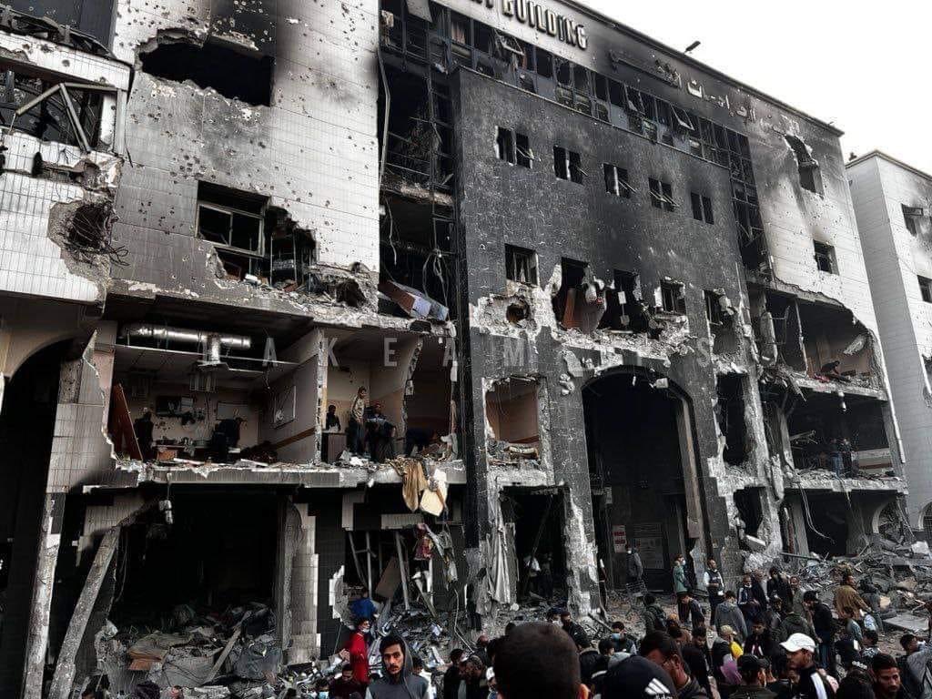 Remember when Israel bombed the first hospital in Gaza and the world wouldn't believe it and Israel blamed a misfired rocket from Hamas. Israel has now destroyed all hospitals in Gaza.

This violates Article 18 of Geneva Conventions IV.