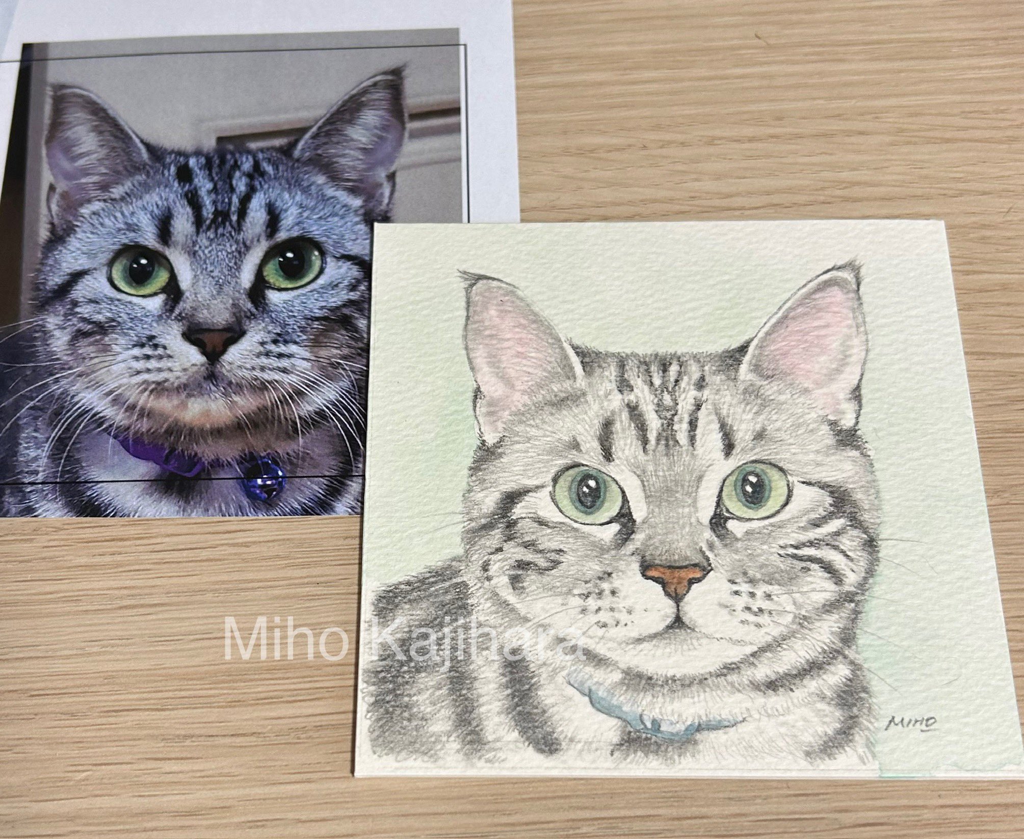 梶原美穂　猫イラスト　【太猫】 梶原美穂😸8/8-12「やっぱり猫が好き」展参加@ねこの引出し（東