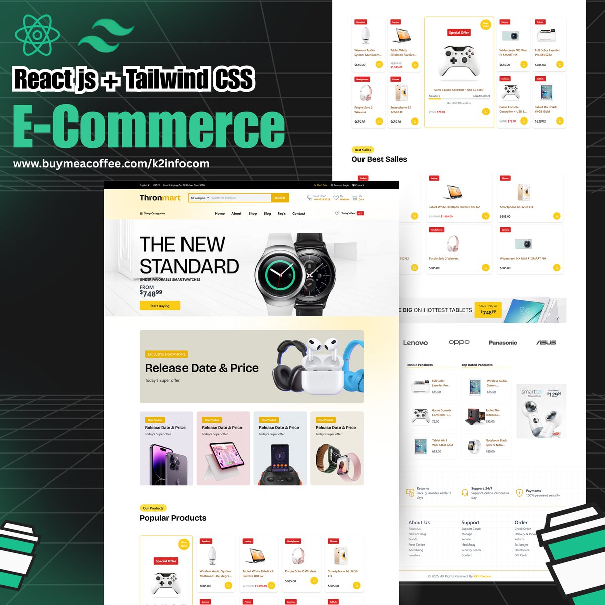 k2infocom's tweet image. I just published a new post on my  @buymeacoffee 📦 New Template Alert — It's Finally Here!
buymeacoffee.com/k2infocom/new-… 
#ReactTemplate #EcommerceProject #TailwindCSS #ReactJS #FrontendTemplate #OnlineStore #BeginnerProject #WebDevTools #BuyMeACoffee #ResponsiveDesign