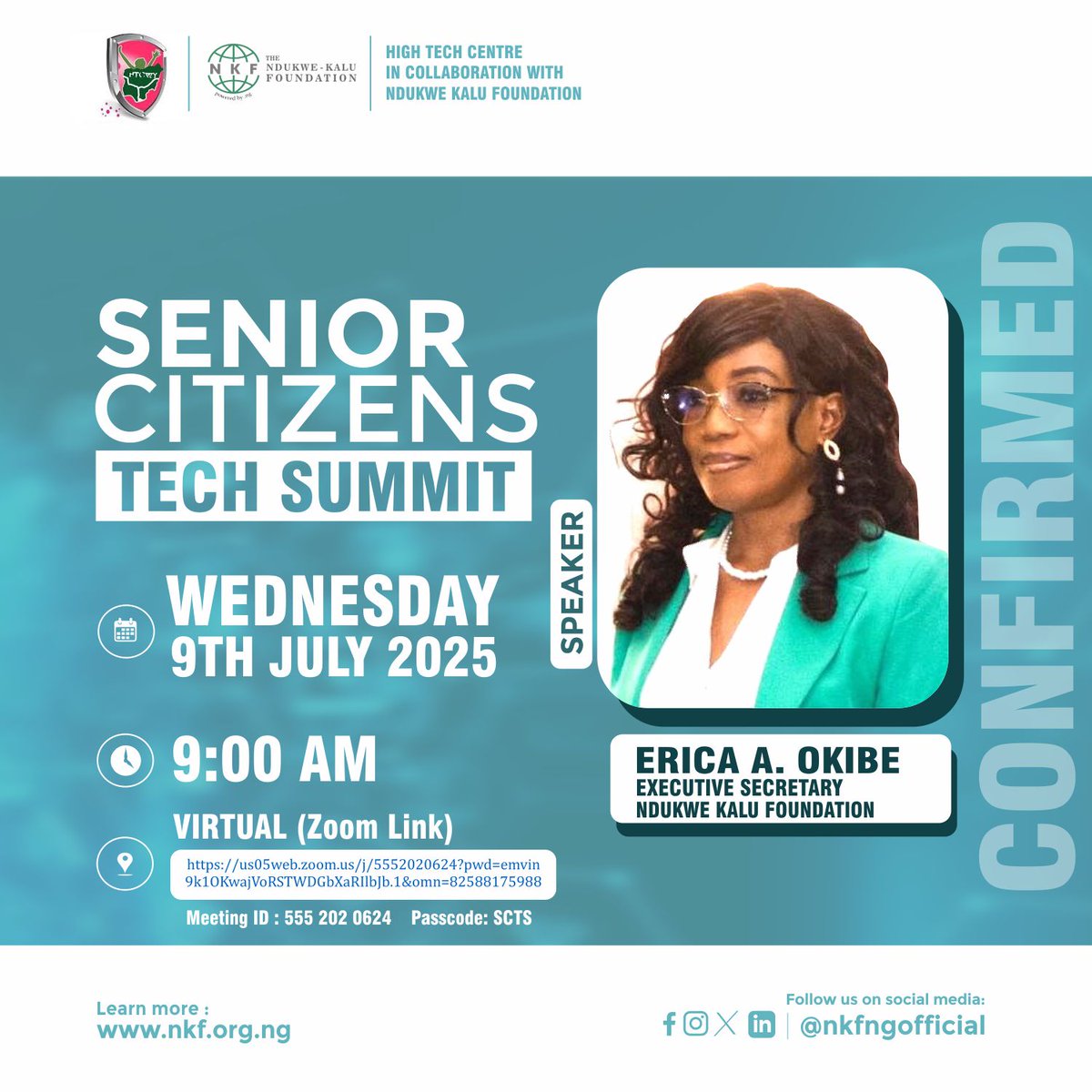 Ndukwe Kalu Foundation (@nkfngofficial) on Twitter photo 📍Join our Executive Secretary <a href="/EricaOkibe/">Erica_xyra</a> as she discusses NKF contribution towards unlocking opportunities in the digital world.
📅 Date: Wednesday 9th July 2025
⏱Time: 9:00am prompt
📡Virtual: Zoom Link - us05web.zoom.us/j/5552020624?p…
Don't miss this opportunity. 📍Join our Executive Secretary <a href="/EricaOkibe/">Erica_xyra</a> as she discusses NKF contribution towards unlocking opportunities in the digital world.
📅 Date: Wednesday 9th July 2025
⏱Time: 9:00am prompt
📡Virtual: Zoom Link - us05web.zoom.us/j/5552020624?p…
Don't miss this opportunity.