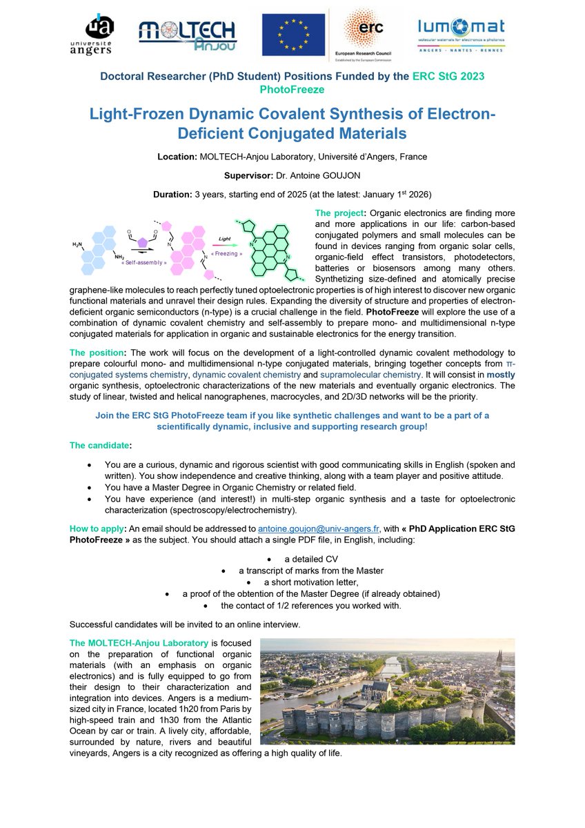 AntoineGoujon1's tweet image. We are hiring a highly motivated PhD student! The position must start by the end of 2025, or no later than January 1st, 2026. All details below! @ERC_Research @UnivAngers
