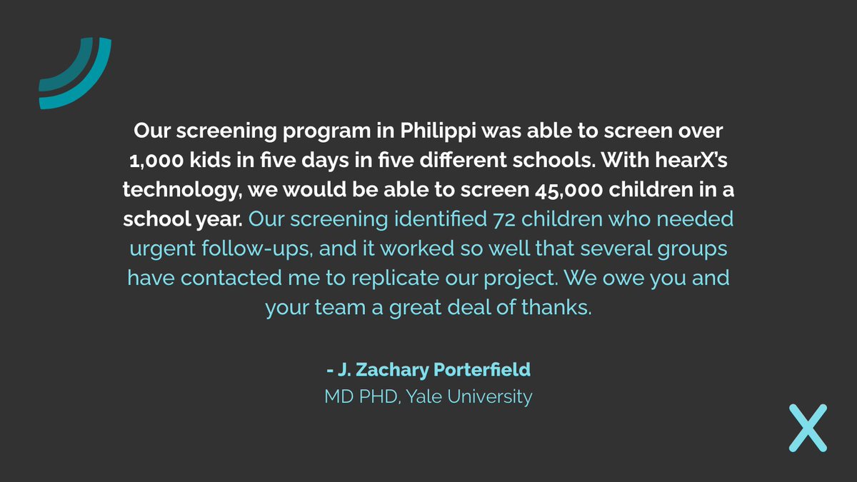Real people. Real results. Real impact.

Our client is using hearX tech to screen thousands of school kids and changing lives in the process.

This is why we do what we do.

#hearX #HealthTech #SchoolScreening #HearingCare