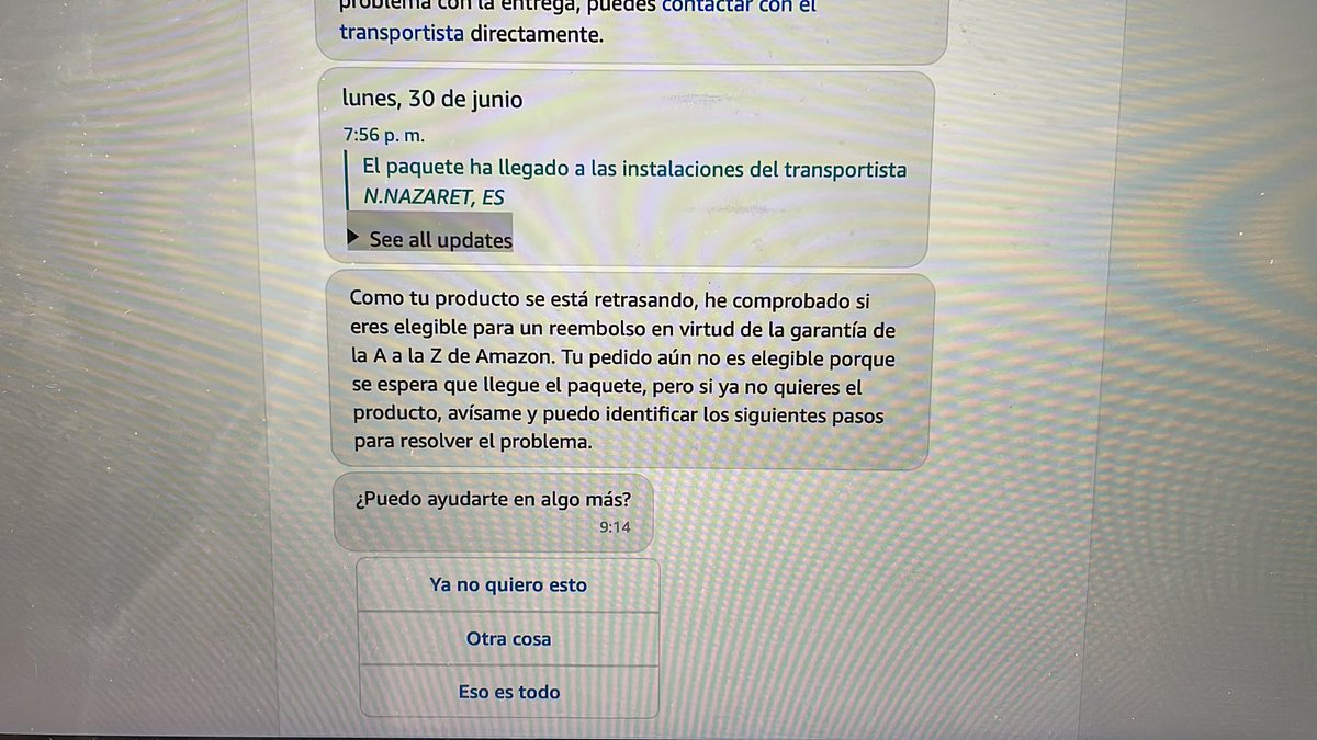 patufet20's tweet photo. @amazon desde el día 30 de junio esperando un pedido.. Me indicáis que se ha podido perder, un paquete de 20kg ¿Y no puedo solicitar rembolso por estar en transito? https://t.co/q0QVSQDeuZ