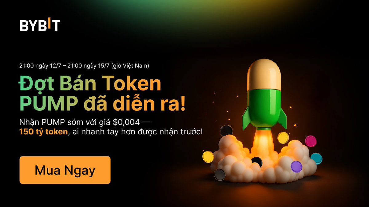 🚨 PUMP Token Sale sắp đổ bộ trên Bybit!

⏰ Thời gian: 12/7/2025, 21:00 – 15/7/2025, 21:00

💰 Giá bán: $0.004 / PUMP

📦 Tổng cung mở bán: 150.000.000.000 PUMP

💳 Thanh toán bằng: USDT, USDC, SOL và bbSOL

Tham gia ngay: bybit.com/pump-token-sale