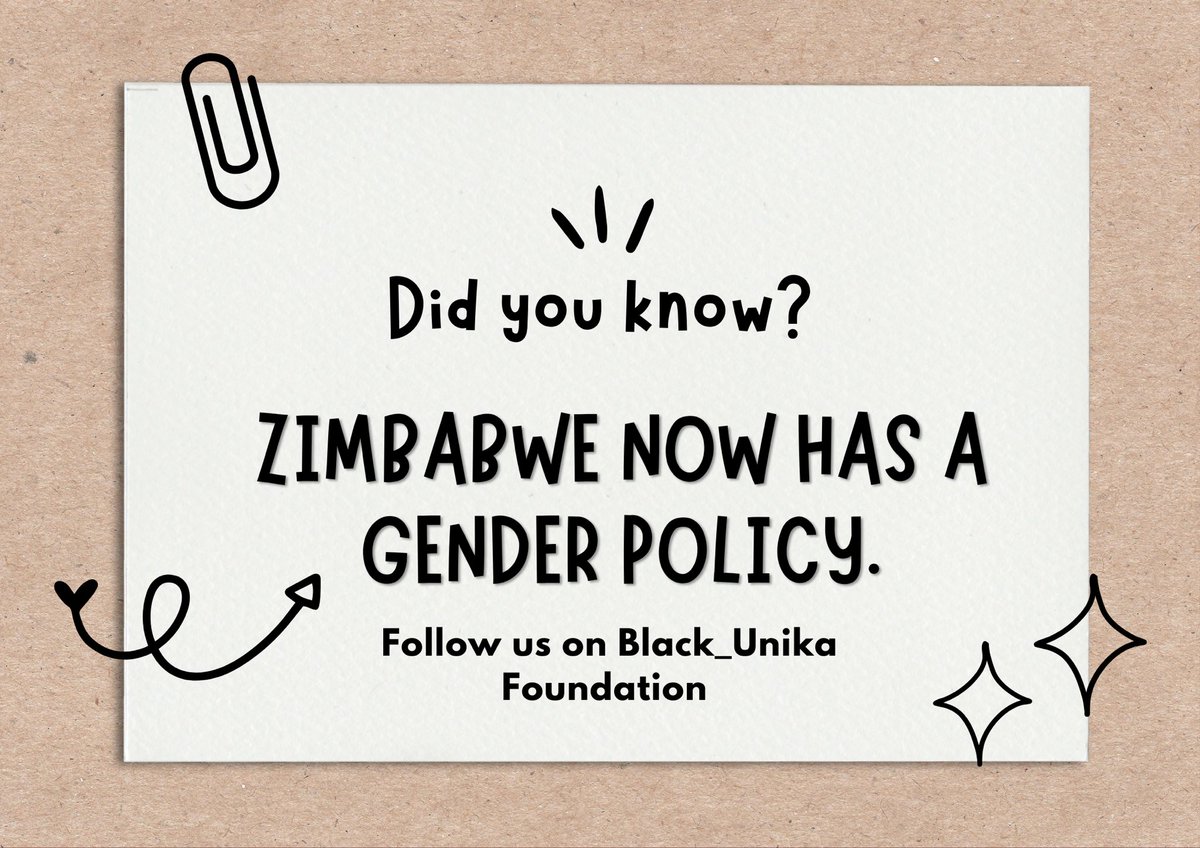 Black Unika Foundation (@black_unika) on Twitter photo Did you know?
Throughout this week we will be sharing nuggets from the policy for your use!
Like, follow, and #retweet to increase reach.
#nationalgenderpolicy
#women
<a href="/advocatecynthia/">Cynthia</a> <a href="/diana_harawa/">You(th)Adapt</a> <a href="/WCOZIMBABWE/">Women's Coalition of Zimbabwe</a> <a href="/Amy_Okoro/">Ameze</a> Did you know?
Throughout this week we will be sharing nuggets from the policy for your use!
Like, follow, and #retweet to increase reach.
#nationalgenderpolicy
#women
<a href="/advocatecynthia/">Cynthia</a> <a href="/diana_harawa/">You(th)Adapt</a> <a href="/WCOZIMBABWE/">Women's Coalition of Zimbabwe</a> <a href="/Amy_Okoro/">Ameze</a>