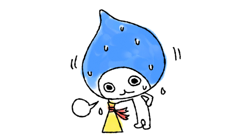 あつくて”び”ちょんくんになっちゃいそう… （ほんとの名前は”ぴ”ちょん