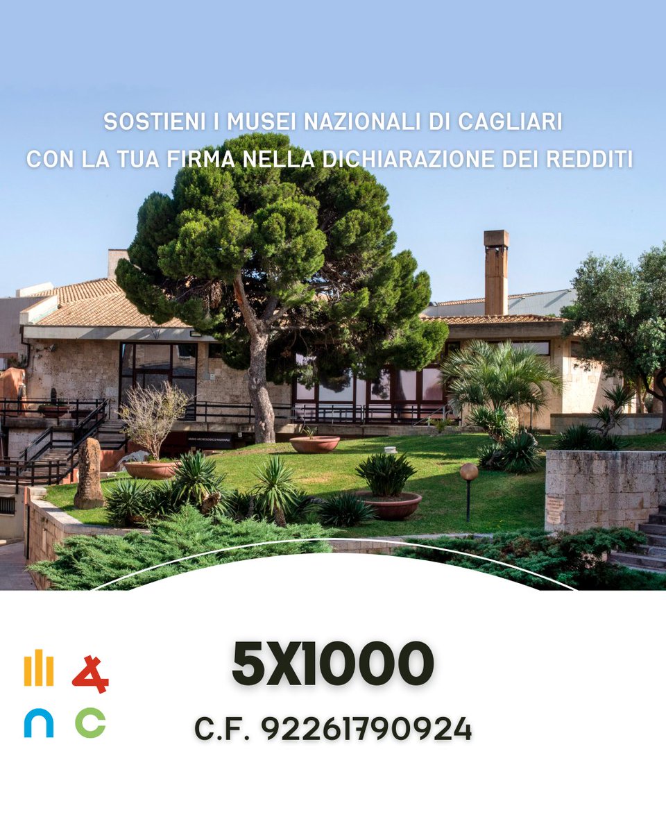 🏛✨Dona il 5x1000 ai #MuseiNazionaliCagliari!
Aiuta MuseoArcheologico, Pinacoteca, Cannoniere con un semplice gesto!
✍️Inserisci il CF 92261790924 nella dichiarazione dei redditi e firma nel riquadro per la tutela e valorizzazione dei BBCC
💛La tua firma fa la differenza! grazie