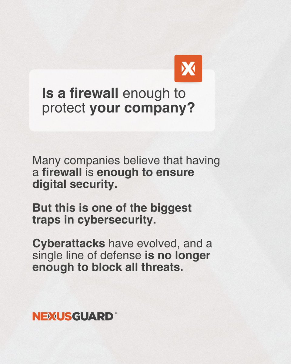 Nexusguard's tweet image. 🧱 A #firewall alone can’t stop modern #DDoS attacks. Their complexity demands #multilayered protection.  Nexusguard’s #OriginProtection detects and blocks threats in real time. Learn more: nexusguard.com/origin-protect…