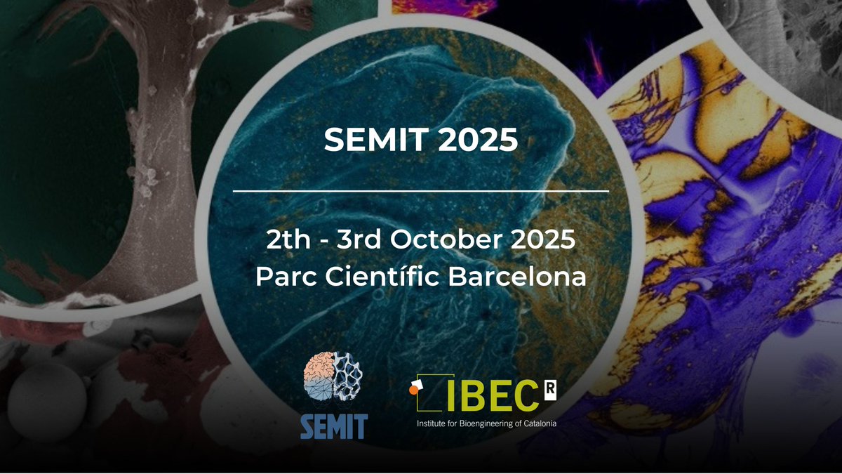 IBECBarcelona's tweet image. 🚨 Today is the last day to get early bird registration for the SEMIT 2025 - Congress of the Spanish Society for Regenerative Medicine & Tissue Engineering!
However... tomorrow we are opening late breaking abstracts!
🗓 October 2nd and 3rd
🔗 events.ibecbarcelona.eu/semit2025/