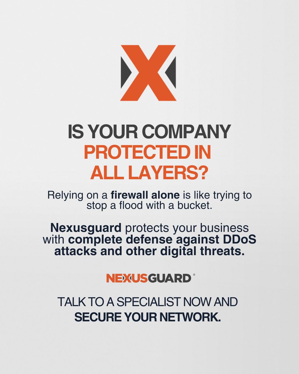 Nexusguard's tweet image. 🧱 A #firewall alone can’t stop modern #DDoS attacks. Their complexity demands #multilayered protection.  Nexusguard’s #OriginProtection detects and blocks threats in real time. Learn more: nexusguard.com/origin-protect…