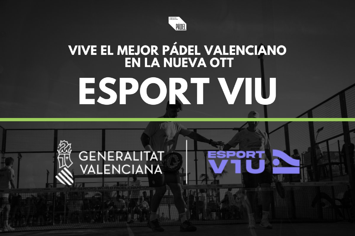 🤔 EY, ALTO AHÍ ¿Aún no has descubierto la nueva APP de Esport Viu?

🎥 Con Esport Viu, la OTT del deporte valenciano, podrás seguir EN DIRECTO el mejor pádel valenciano.

🤳🏼 Descarga ya la APP en Google Play o APP Store