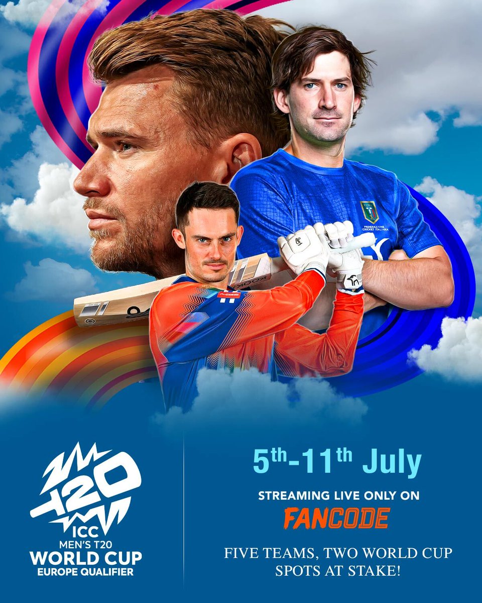 Big day today in The Hague. Can Italy stay unbeaten? Will the Dutch roar back? Guernsey and Scotland ready to fight. The race to 2026 World Cup heats up today. Watch it live on FanCode - fancode.onelink.me/tTJR/r57hortz
#T20WorldCupQualifiers