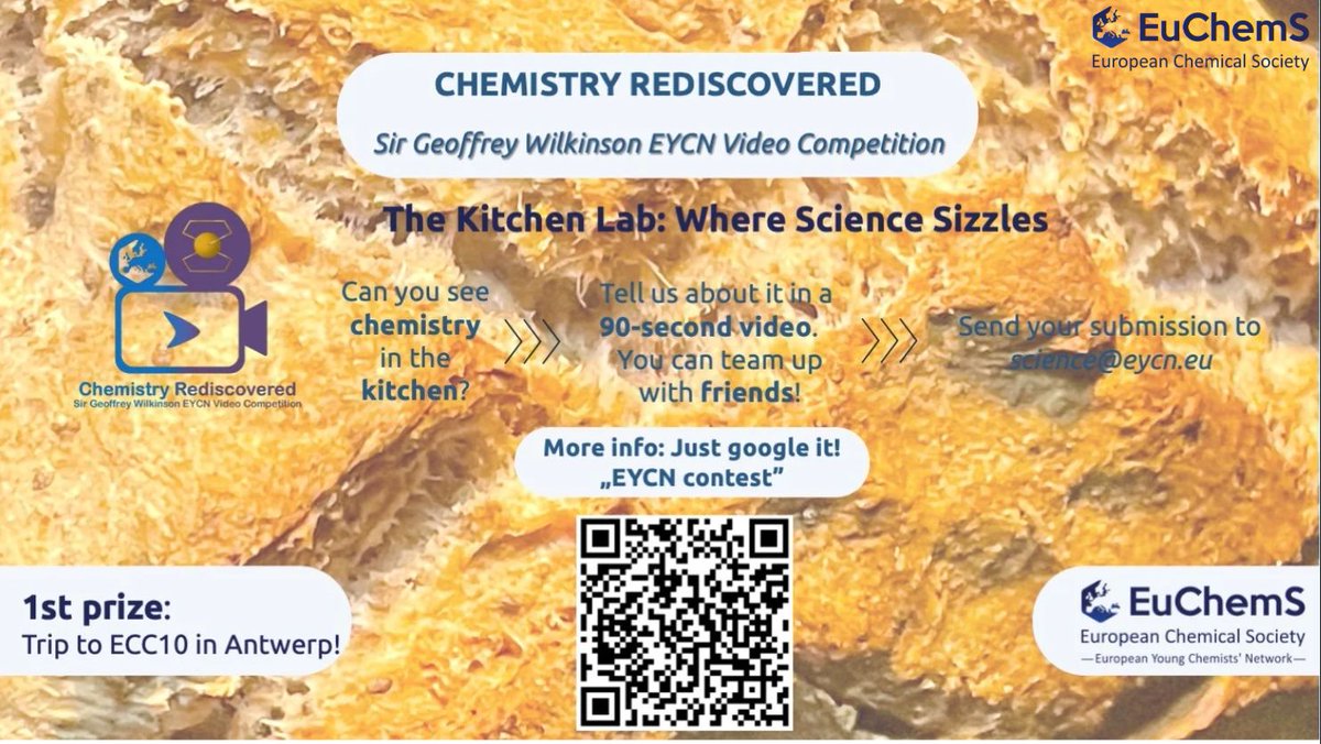 EuChemS's tweet image. 📢 Calling all young chemists (12–35 years)!
The @YoungChemists Chemistry Rediscovered video competition is back for its 5th edition!
🔗 Read more here: euchems.eu/chemistry-redi…