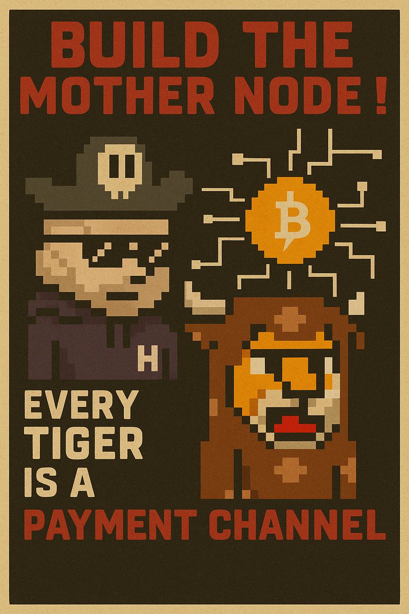 After sweeping the floor of <a href="/OrdinalTigerBTC/">Bitcoin Tiger Collective</a> to participate in the <a href="/ZK_shark/">zk-🦈</a> giveaway of a NerdQaxe miner, <a href="/HenkyBTC/">Henky.BTC</a> doubled the sweep for you.

He built so much and keeps building. He deserves all the praise.

And now, the next historical foundation.

Lightning tiger node🐯⚡