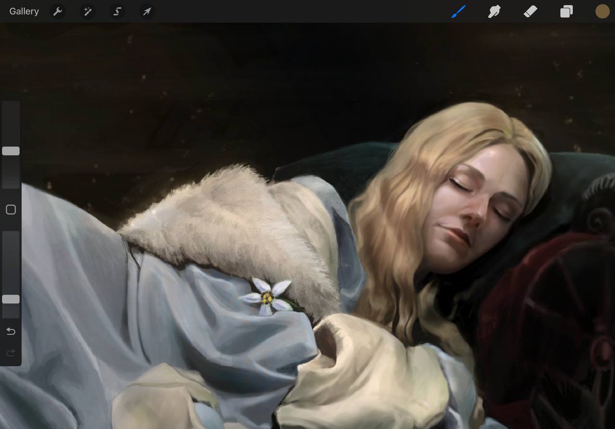 KrumelMonster3's tweet photo. Éowyn among the flowers that grew on the graves of her ancestors. They guard her sleep...
#LordOfTheRings  #procreateart  #artwork  #realistic_style  #studytwt  #укртві  #украрт  #illustrations  #LOTR https://t.co/oyPfwNGQcQ