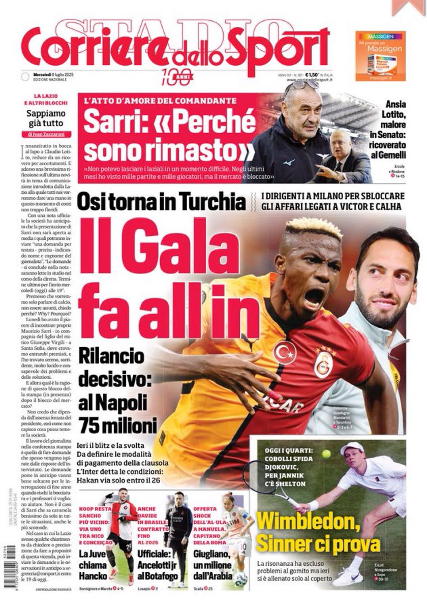 PrimePagine #9luglio La Giovane Italia