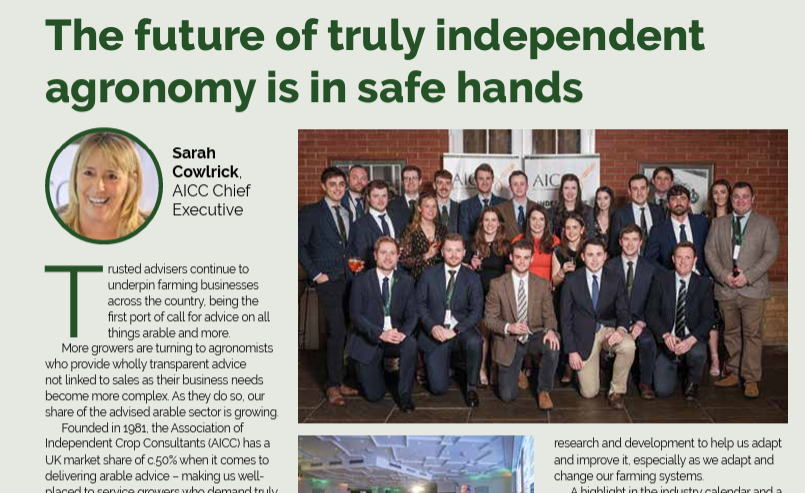 AICC1981's tweet image. The future of truly #independent #agronomy is in safe hands states @AICC1981 CEO Sarah Cowlrick in this Summer’s Independent Agronomist Magazine just out Take a look now at aicc.org.uk/admin/resource…