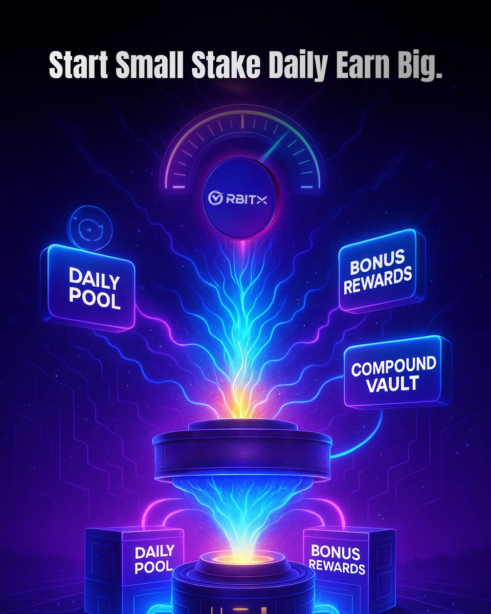 orbitxfinance's tweet photo. 💡 Start Small. Stake Daily. Earn Big.
Your capital works harder in OrbitX — daily pool, bonus rewards, compound vault.
⚡ Built for smart earners.
📎 https://t.co/sY0HYX9NTo
#OrbitX #DailyEarnings #DeFiWealth #CompoundCrypto #Web3PassiveIncome #EarnSmart https://t.co/zsyf95bWwW